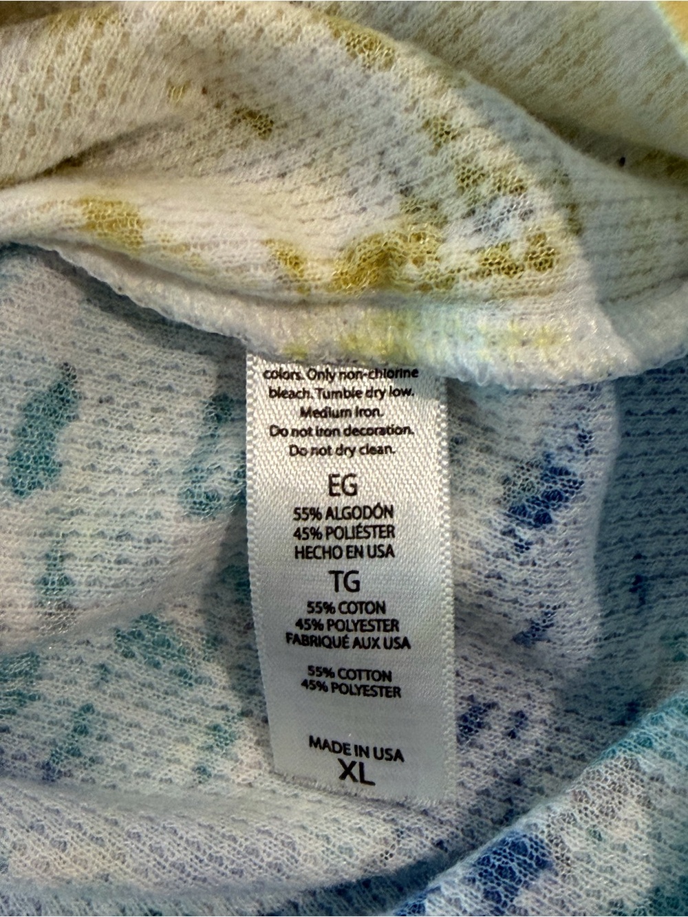 Sundance Patterned Long Sleeve Tee in Blue & Green - Picture 11 of 14